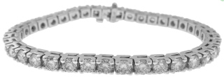 Platinum 4 prong diamond tennis bracelet 6.75"