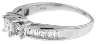 14kt white gold princess cut diamond engagement ring