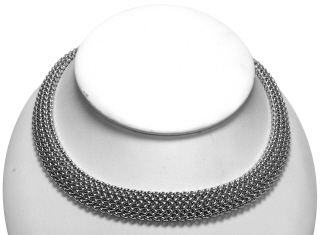 14kt white gold woven wire necklace 17"