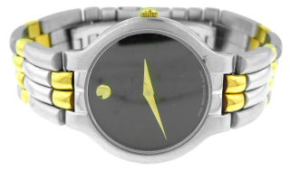 Steel and gold plate ladies Movado Museum bracelet watch