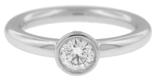 Platinum Tiffany Bezet ring with one bezel set diamond .20ct