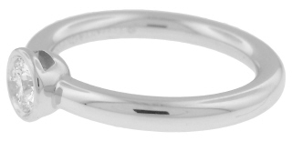 Platinum Tiffany Bezet ring with one bezel set diamond .20ct