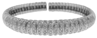18kt white gold flexible diamond bangle bracelet.