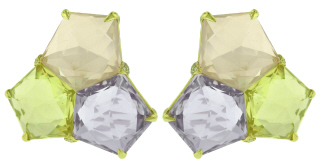 18kt yellow gold quartz pentagons and diamond earrings