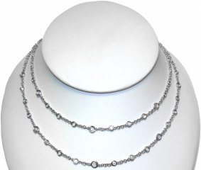 18kt white gold diamonds by the yard necklace