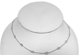 14kt white gold diamonds by the yard necklace