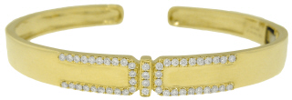 18kt yellow gold diamond bangle bracelet.