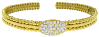 18kt yellow gold diamond bangle bracelet.
