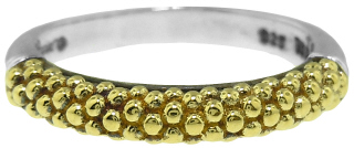 Silver and 18kt yellow gold Caviar (Lagos) ring