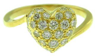 18kt yellow gold Cartier heart design diamond ring
