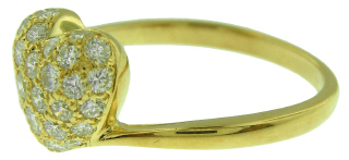 18kt yellow gold Cartier heart design diamond ring