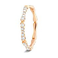 18kt rose gold round and rose cut diamond band.