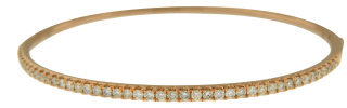 18kt rose gold diamond bangle bracelet.