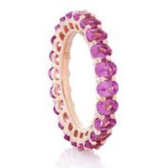 14kt yellow gold oval pink sapphire eternity band