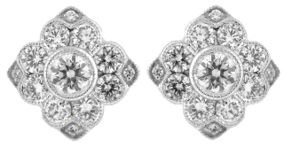 18kt white gold diamond earrings.