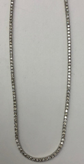 18kt white gold four prong straight line diamond necklace