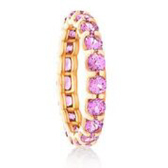 18kt rose gold shared prong pink sapphire eternity band