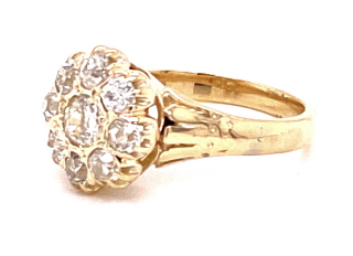 14kt yellow gold antique style diamond ring