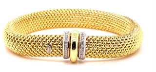 18kt yellow and white gold flexible diamond bracelet