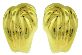 14kt yellow gold fluted earclips