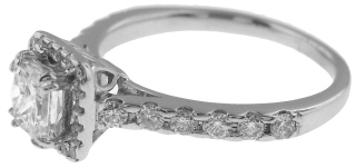 14kt white gold princess cut diamond engagement ring .60ct D SI2 GIA