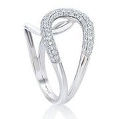 14kt white gold pave diamond fashion ring.