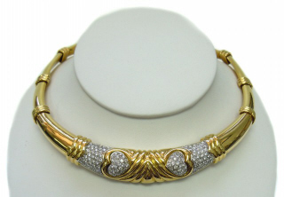 18kt yellow gold diamond collar necklace