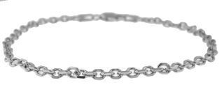 14kt white gold oval link bracelet