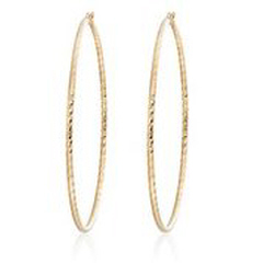 14kt yellow gold twisted hoop earring (2.5")