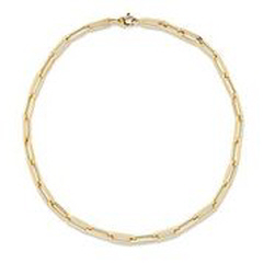 14kt yellow gold hollow paper clip necklace