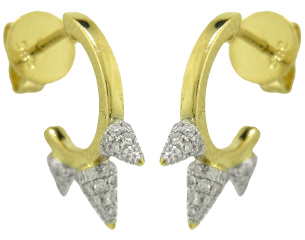 14kt yellow gold diamond huggie earrings