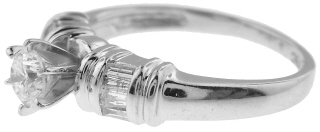 14kt white gold engagement ring with round diamond .26ct+/- F-G SI2-3