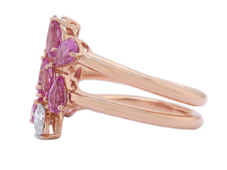 18kt Rose gold Pink Sapphire and Diamond Ring