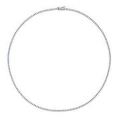 18kt white gold four prong diamond straight line necklace