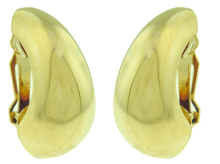 14kt yellow gold dome hoop earrings