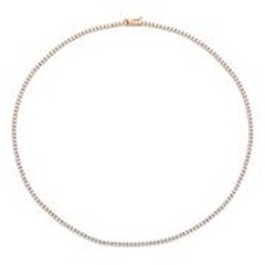 18kt rose gold diamond tennis eternity necklace.