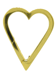 14kt yellow gold open heart push lock
