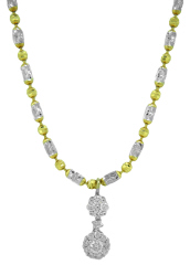 14kt two-tone chain with diamond pendant