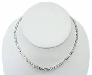 14kt white gold CZ riviera necklace