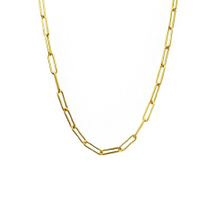 18kt yellow gold paper clip necklace 25.5"