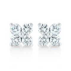 14kt white gold 4 diamond cluster earring (Small)