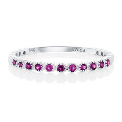14kt white gold ruby band