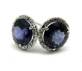 18kt white gold sapphire and diamond halo stud earrings