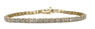 14kt yellow gold diamond tennis bracelet