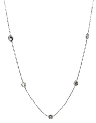 14kt white gold 5-stone diamond by the yard necklace