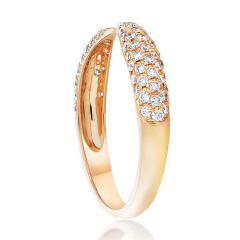 18kt rose gold pave diamond claw ring