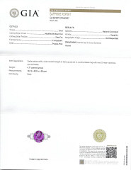 18kt white gold 3-stone pink sapphire and diamond ring