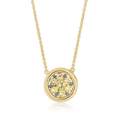 18kt yellow gold yellow sapphire pendant with chain