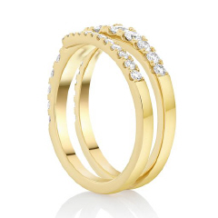 18kt yellow gold 3 row coil ring