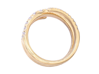18kt yellow gold 3 row coil ring